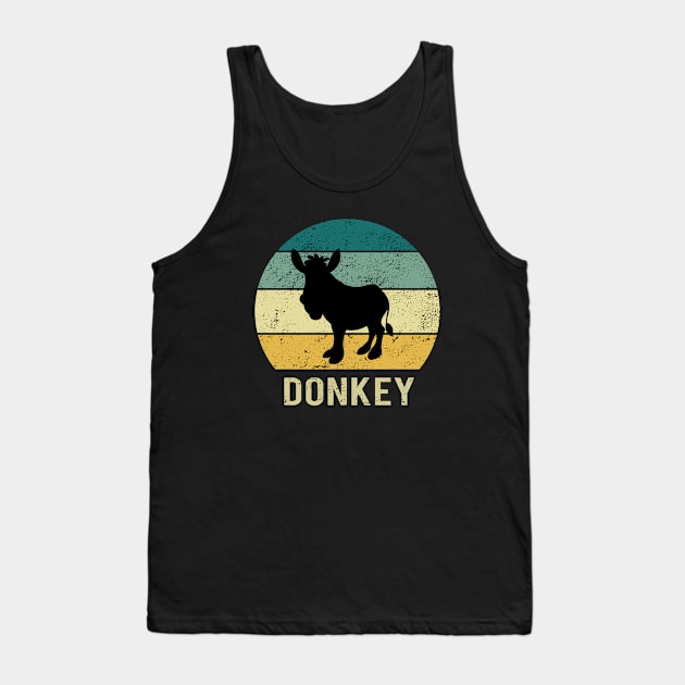 Donkey At Vintage Sunset A Gift For Donkey Lovers Tank Top by MerchAndrey